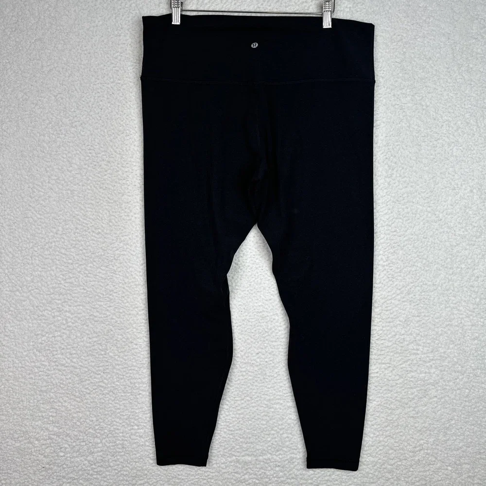 Lululemon Wunder Under High Rise Black Leggings 18 Full Length Yoga Athletic